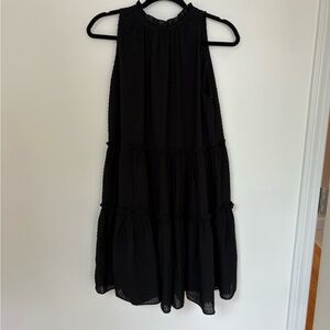 Ann Taylor Black Tiered Halter Dress